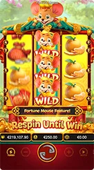 Fortune Mouse · Verifikasi tiga kotak informasi saldo, taruhan, dan kemenangan.